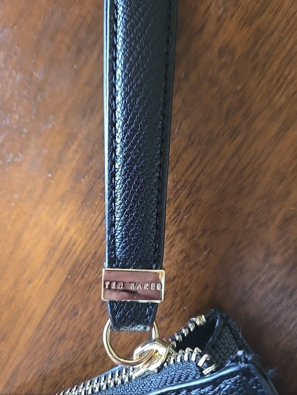 Ted Baker Woven Faux Leather Black Wristlet Bag - Picture 8 of 9
